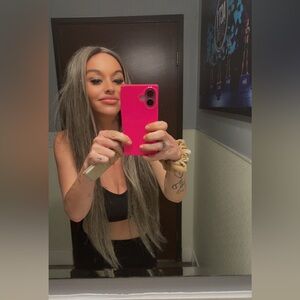 Highlighted synthetic wig 30 inches